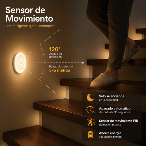 LumaNest - Lámpara LED Inalámbrica con Sensor de Movimiento